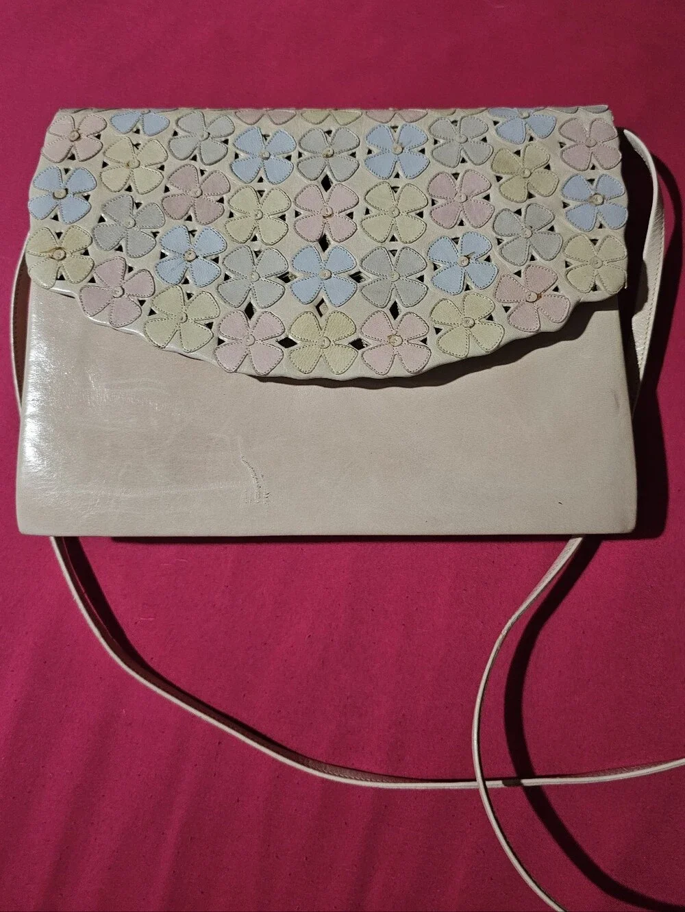 Neiman Marcus Pastel Floral Crossbody Bag